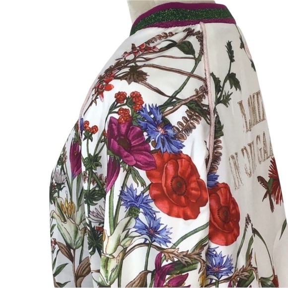 Blooming In Your Garden Floral Satin Bomber Jacket - Picture 6 of 8